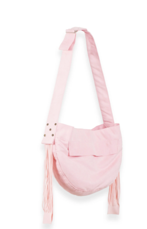 Cuddle Dog Carrier with Fringe in Puppy Pink